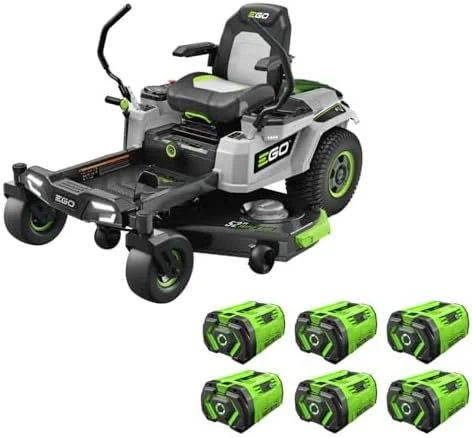 1-414.webp EGO Power+ Electric Riding Lawn Mower, 52″ Deck with Zero Turn Radius, Includes (6) 56V 12.0Ah Batteries and Chargers – ZT5207L