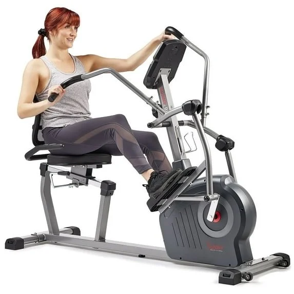 3-42.webp Sunny Health & Fitness Comfy Recumbent Cross Trainer Recumbent Elliptical Bikes. - Image 2