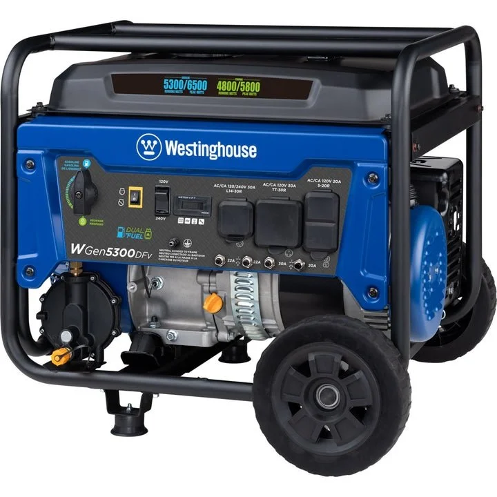 4-120.webp Westinghouse WGen5300DFv Dual Fuel Portable Generators. - Image 4