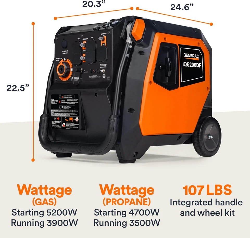 5-75.webp Generac iQ5200 DF 3900 Watt Electric Start Dual Fuel Inverter Generators. - Image 2
