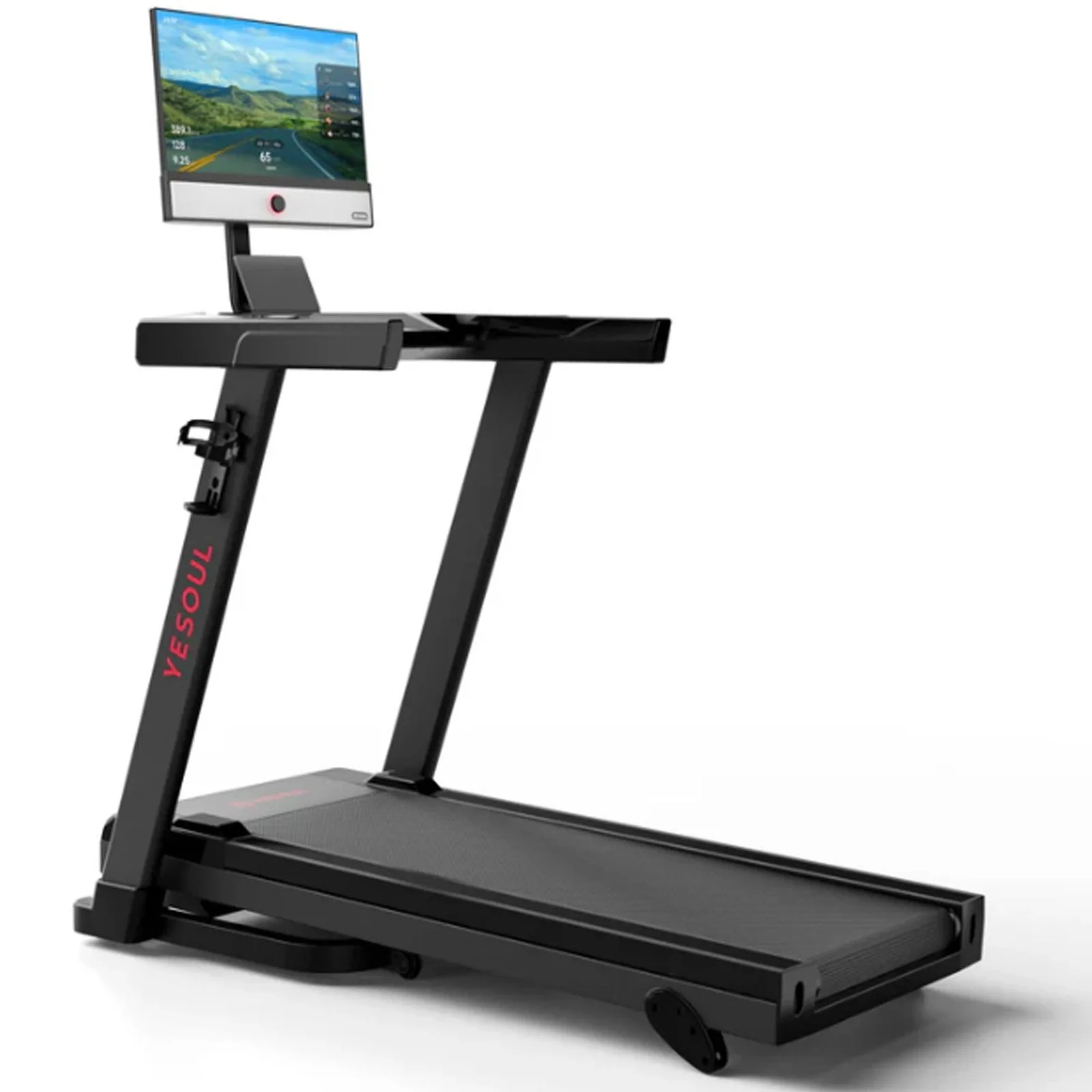 575-2-1-1-1.webp Yesoul T1M Plus Smart Folding Treadmill with 21.5 inch Touchscreen, Brushless Quiet Motor, 3-Level Incline, 9 Mph, App Sync & Space-Saving Design for