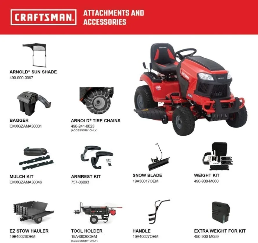 7-29.webp Craftsman T2200K 42-in 20 HP 725cc Hydrostatic Riding Mowers. - Image 2