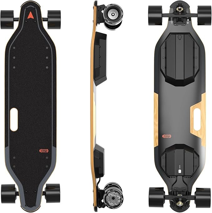 71wlky9epkL._AC_SX679_.jpg MEEPO Campus V5 Series/Envy Electric Skateboard with Remote, Top Speed Up to 29 Mph, 4 Speed Smooth Braking, Easy Carry Handle Design, Suitable for Adults & Teens