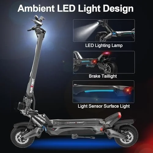 a2-97-1-1-1.webp NANROBOT Electric Scooter Adults 50mph Dual Motor Electric Scooter with Suspension 80Miles Range Fast Sports Escooters Folding 10″ Off Road Tires 330LBS Max Loads Complies with UL2272 Certification - Image 5