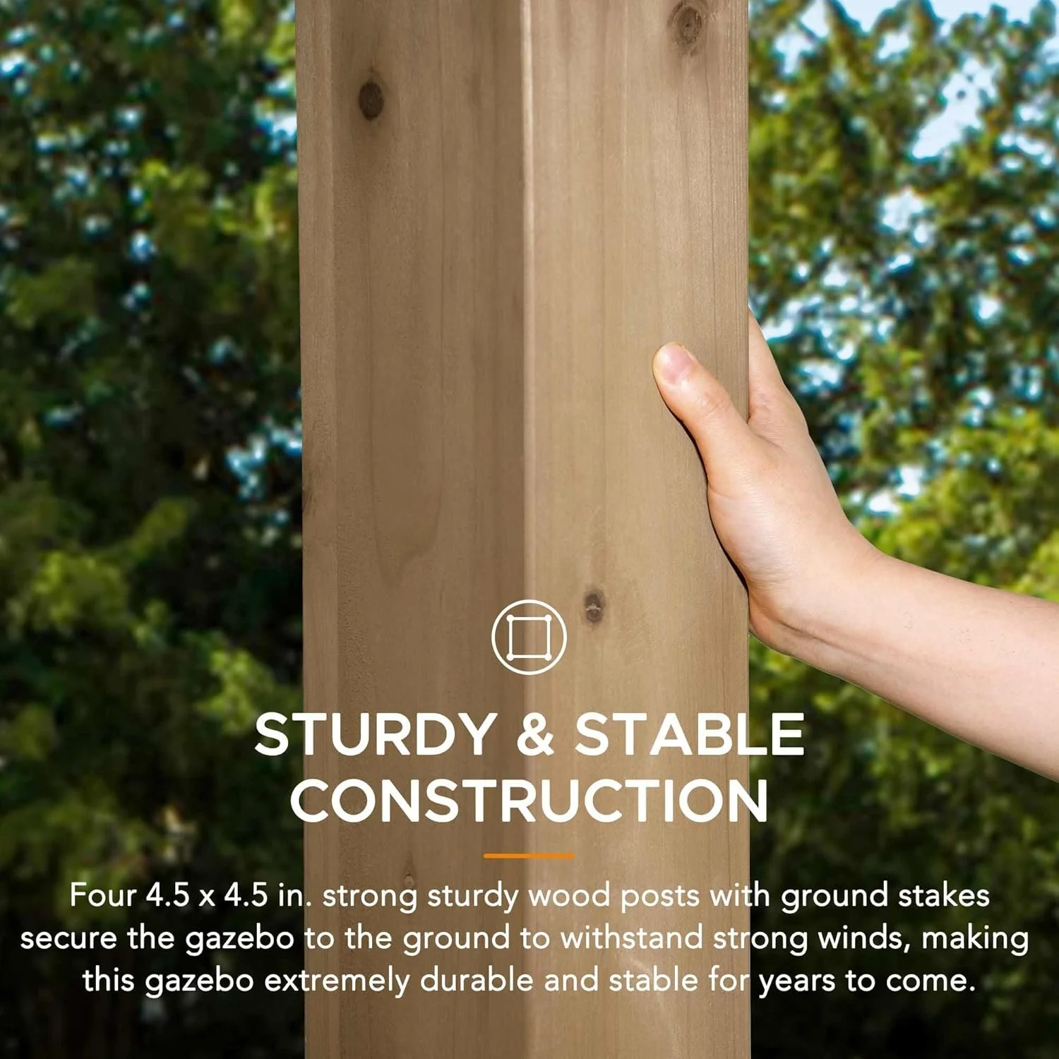 a3-147.webp SUNJOY 10 ft. x 12 ft. Matte Black Cedar Framed Wooden Gazebo - Image 2