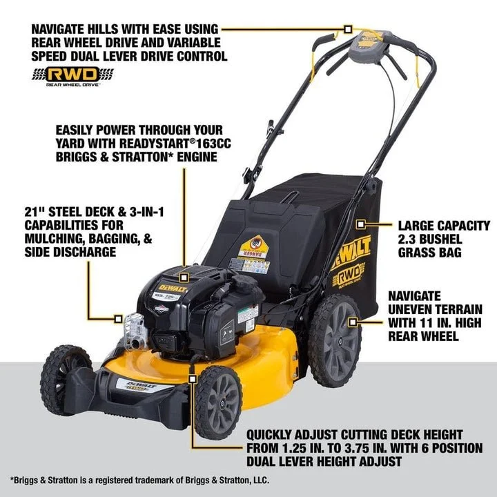 a3-167.webp DEWALT 21″ 163cc Self-Propelled Lawn Mowers - Image 2