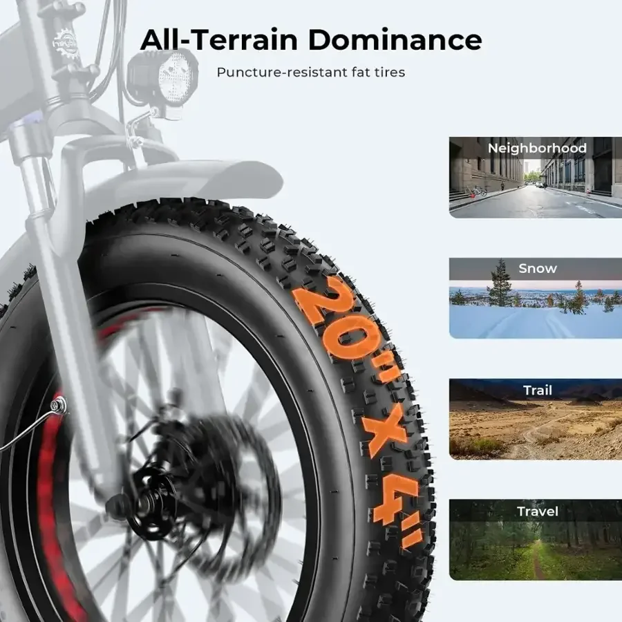 a6-42-1-1.webp Heybike Fat Tire Mountain Electric Bikes, 1200 W, 45 Miles, 1~3 Pedal Assist, Greys - Image 2