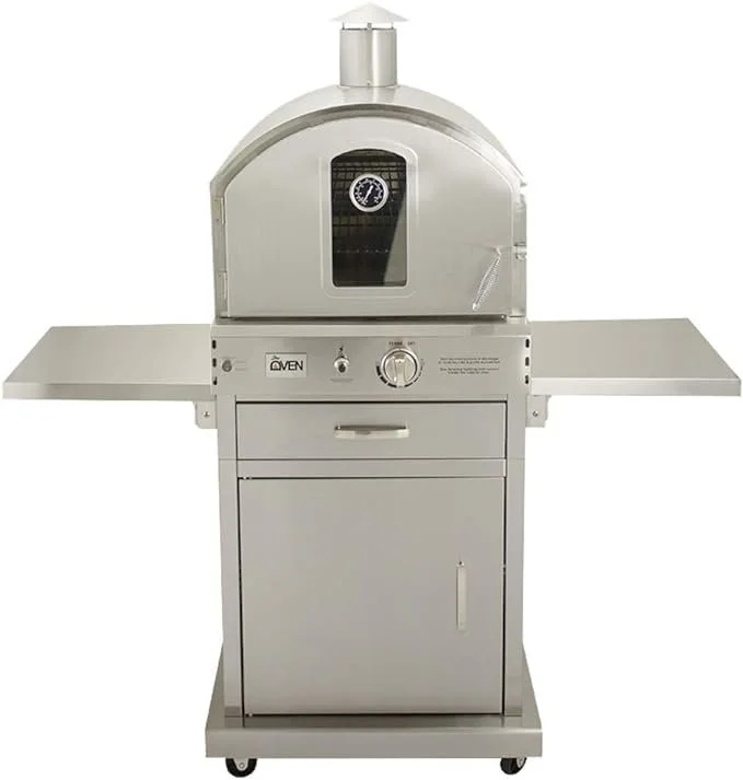 b1-10.webp Summerset ‘The Oven’ Outdoor Freestanding Large Capacity Gas Ovens with Pizza Stones, Smoker Box and Mobile Cart, 304 Stainless Steel Construction, Natural Gas