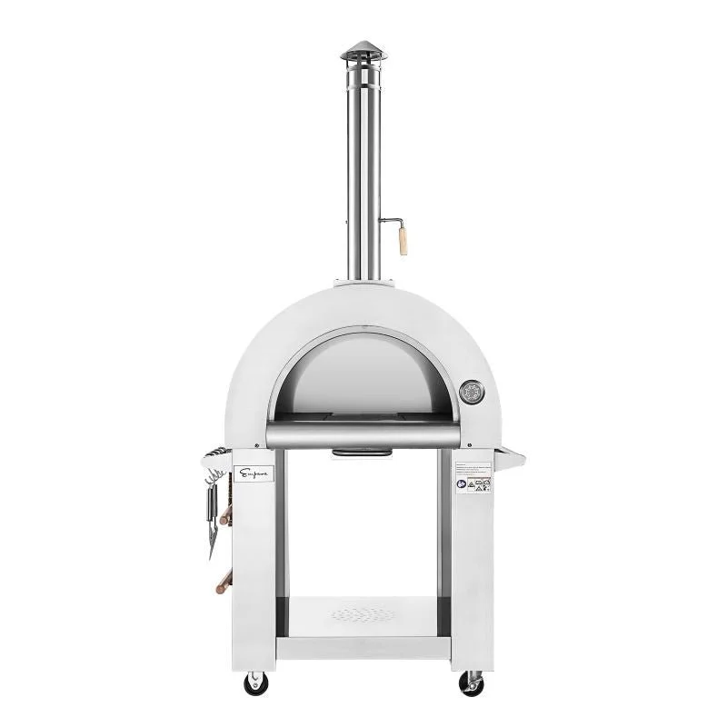f2-4-1-1-1.webp Empava PG06 Outdoor Woods Fired Pizza Ovens Stainless Steel Red with Wheel and Accessories - Image 2