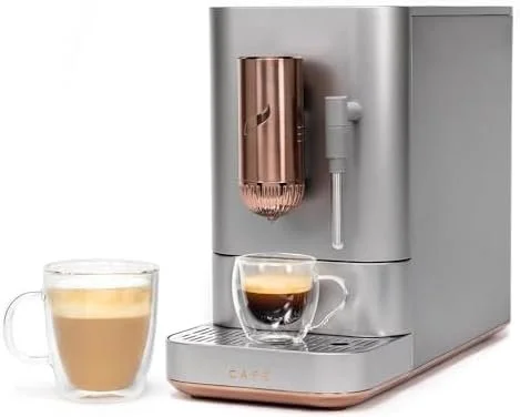 jhgfd1.webp Café Affetto Automatic Espresso Machine + Milk Frother | Built-In & Adjustable Espresso Bean Grinders | One-Touch Brew in 90 Seconds | Steel Silver, 1.2 Liter, (C7CEBBS2RS3)