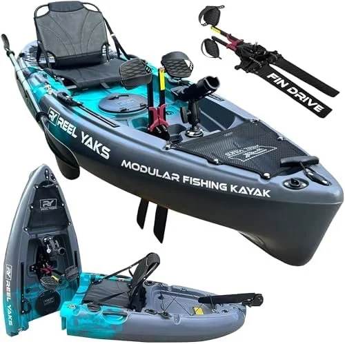 m1-12.webp Reel Yaks Raptor Modular Fishing Kayak – 9.5ft Lightweight Sit On Top Kayak for Adults & Youth – Stable & Portable, Ideal Space-Saving Design for Travels – 380lbs Capacity - Image 4