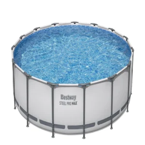 Bestway Steel Pro MAX 10 Foot x 30 Inch Round Metal Frame Above Ground Outdoor Backyard Swimming Pool Set with 330 GPH Filter Pumps
