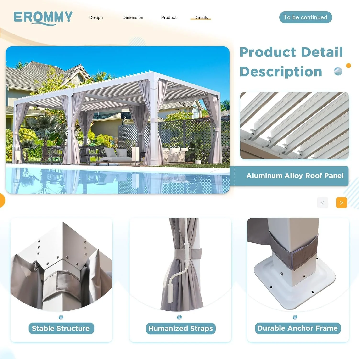 u3-7.webp EROMMY 12’x24′ Outdoor Louvered Pergola Gazebos - Image 2
